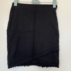 Aritzia Sunday Best black bodycon skirt with lettuce hem